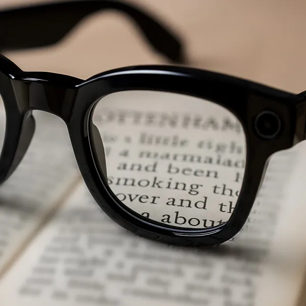 Close-up of the smart glasses product